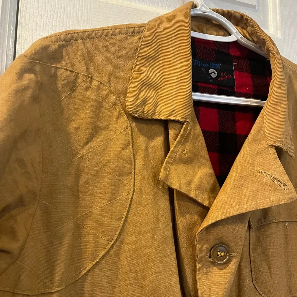 1960s Blue Bill by Red Head Canvas Hunting Jacket Shell Loops b3